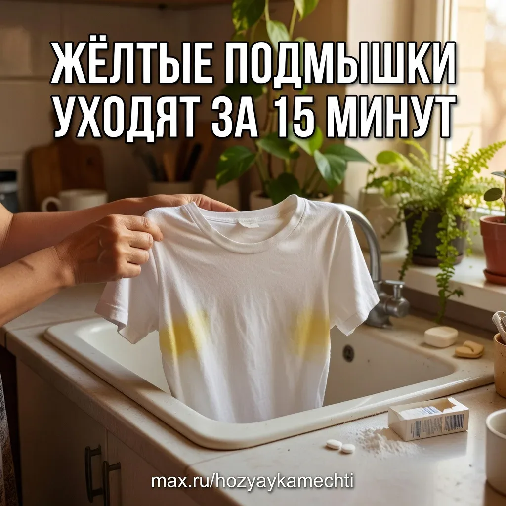 ЖЁЛТЫЕ ПОДМЫШКИ НА БЕЛОЙ ФУТБОЛКЕ — УБИРАЮ ЗА 15 МИНУТ БЕЗ ДОРОГОЙ ХИМИИ  Соседка с пятого этажа пок