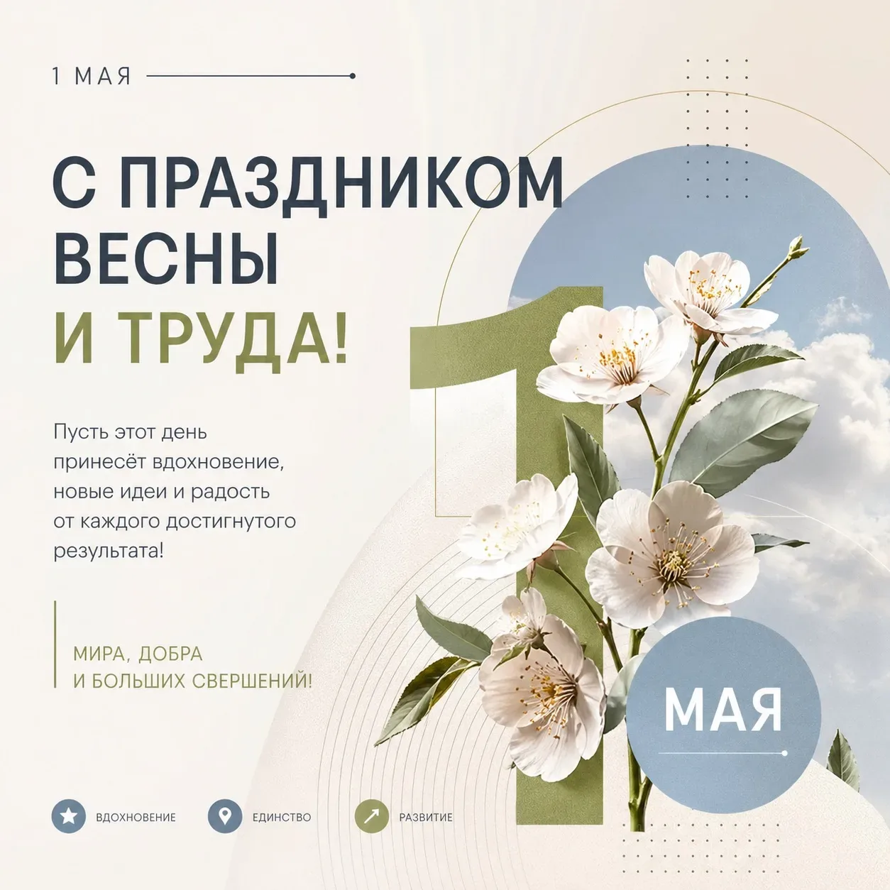 🌸 Поздравляем с праздником Весны и Труда! Пусть этот день принесёт лёгкость, вдохновение и желание д