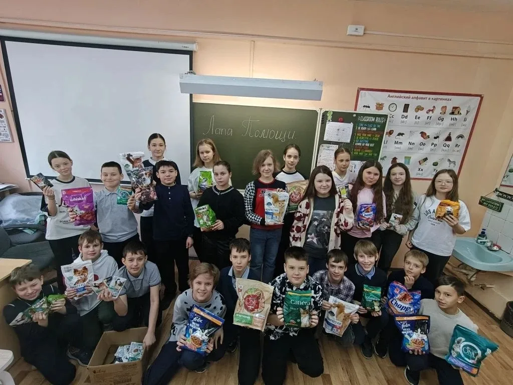 🐾 «Лапа помощи»!  В нашей школе уже не первый год проходит Всероссийская акция «Лапа помощи». Собира