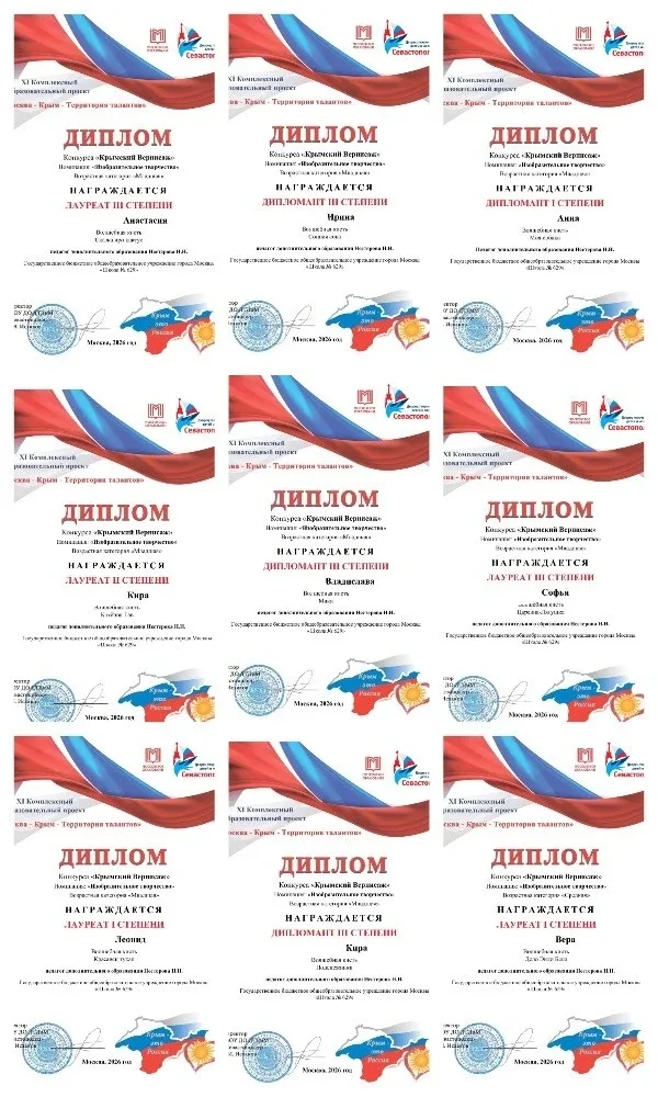 Поздравляем учащихся студии «Волшебная кисть», педагога Нестерову Наталью Николаевну с высокими резу