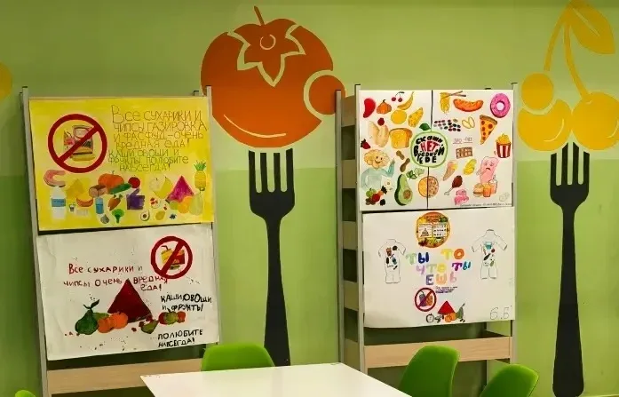 🥗С 23 апреля проходил конкурс стенгазет «Мы за здоровое питание»  ✨В нём участвовали учащиеся  1–8 к