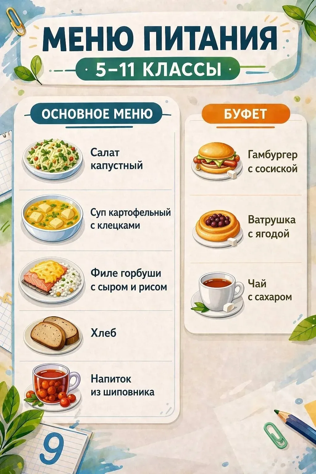 Вкусный обед для наших учеников