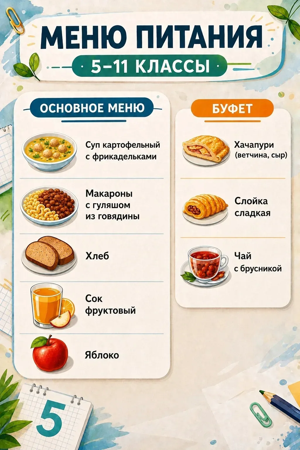 Вкусный и сбалансированный обед