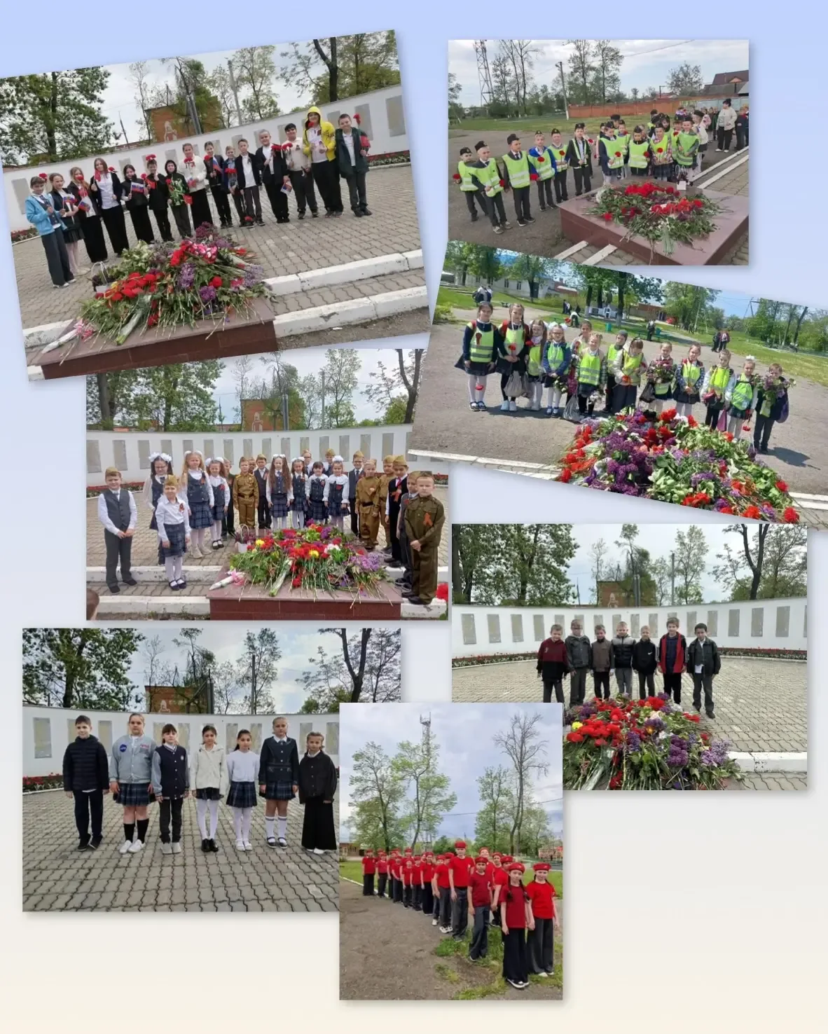Память живёт в наших сердцах 🇷🇺  В преддверии великого Дня Победы учащиеся нашей школы возложили цве