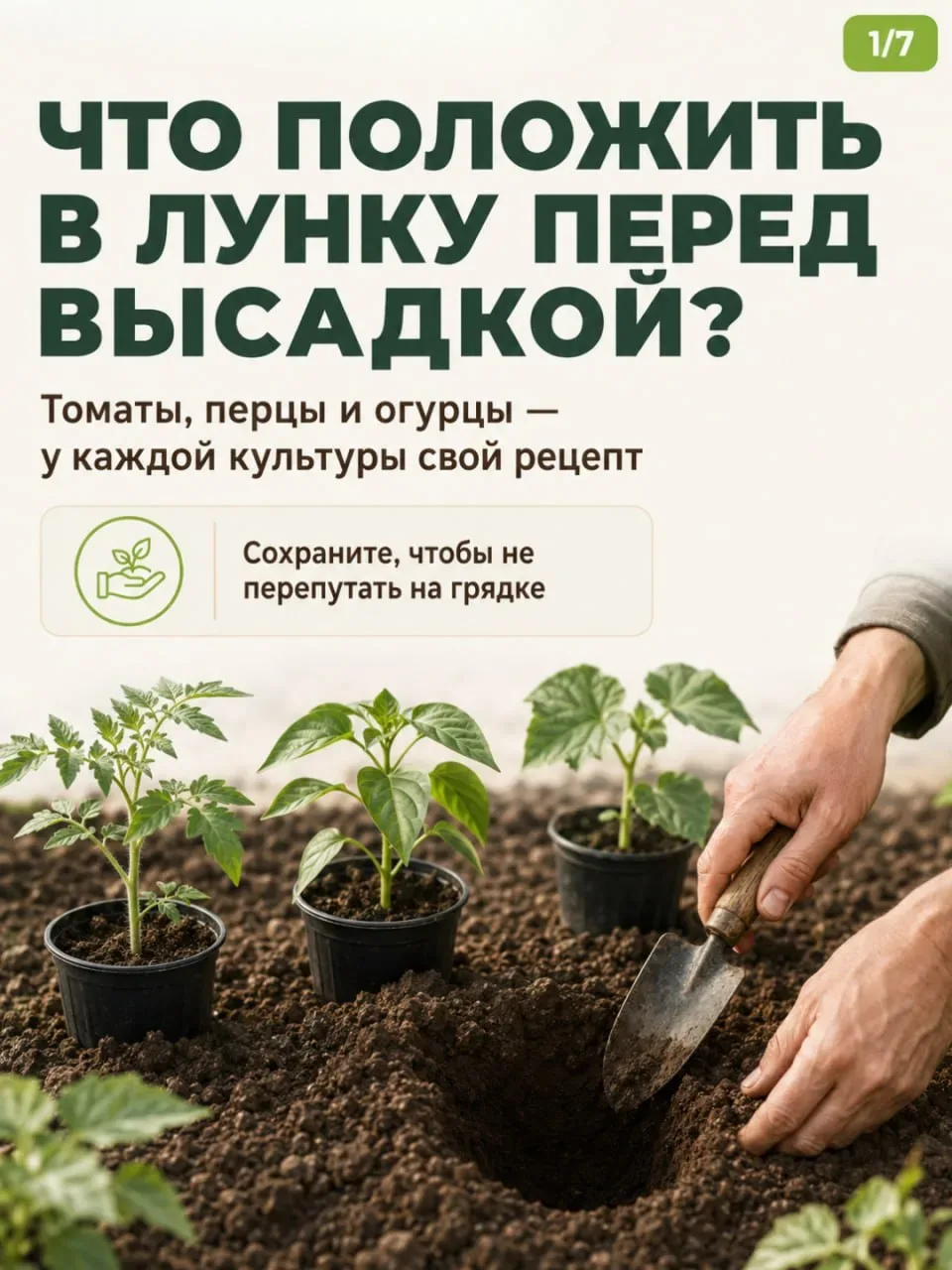 Что положить в лунку перед высадкой? У каждой культуры — свой аппетит! 🍅🥒🫑  Приветствуем, друзья! Се