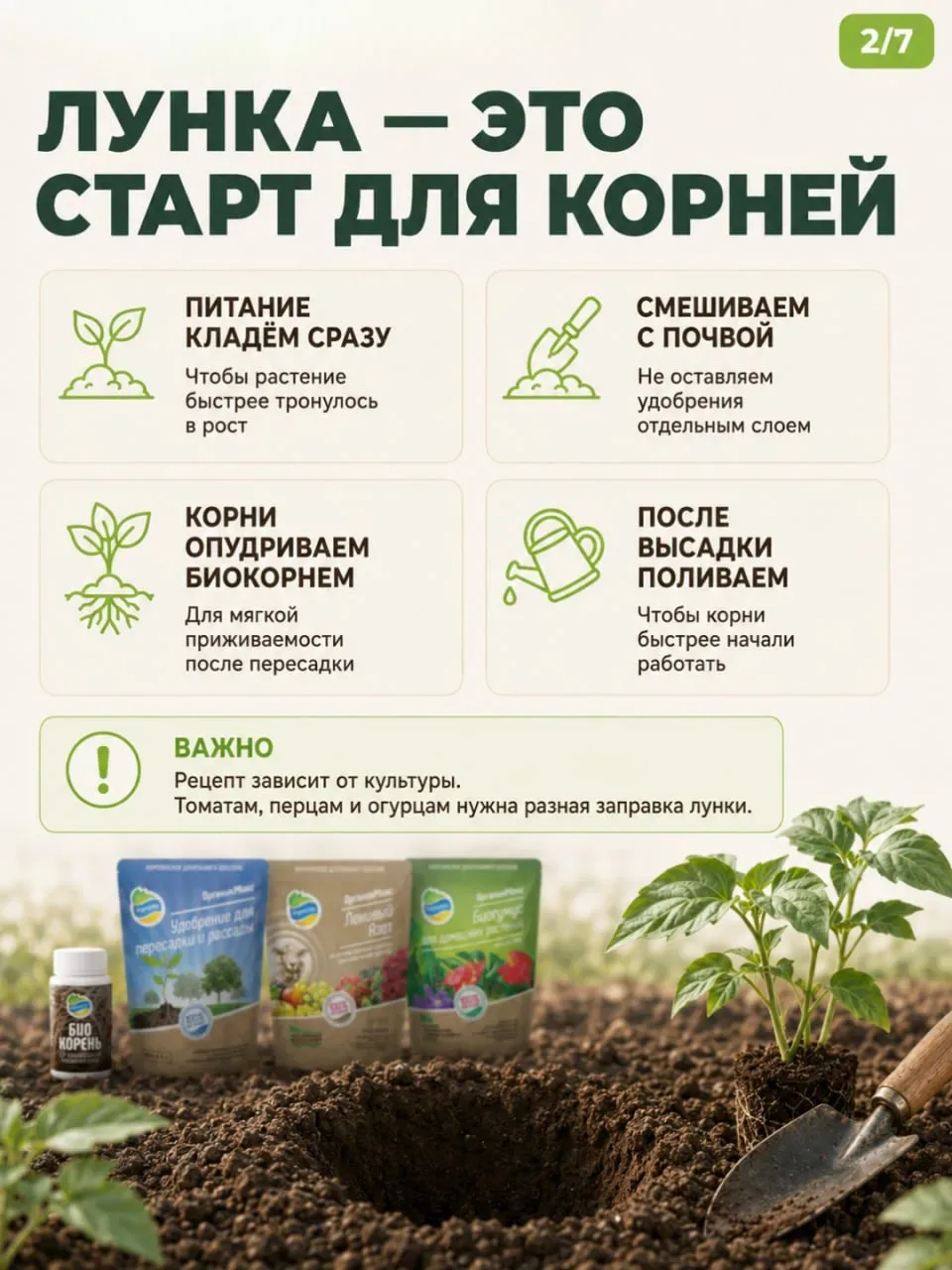 Что положить в лунку перед высадкой? У каждой культуры — свой аппетит! 🍅🥒🫑  Приветствуем, друзья! Се