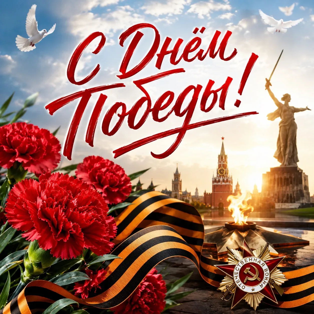 ⚡️С Днём Великой Победы!⚡️  🕊️9 Мая — священный праздник для каждой семьи, для всей нашей страны. Эт