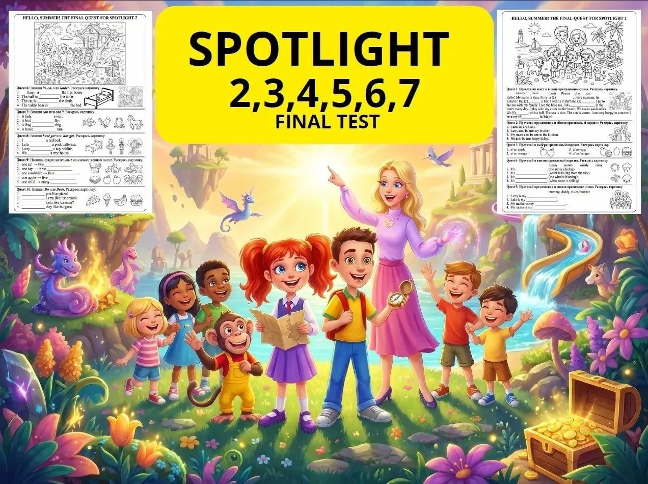 ☀️ Итоговая контрольная работа Spotlight 2,3,4,5,6,7 🌈 Hello, summer! Spotlight 2,3,4,5,6,7 Final Te