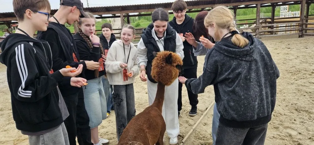 От парка альпак🦙 до палубы теплохода: яркая поездка школьников.⛴  🚍15 мая ребята из 7 «В», 7 «Г» и 8