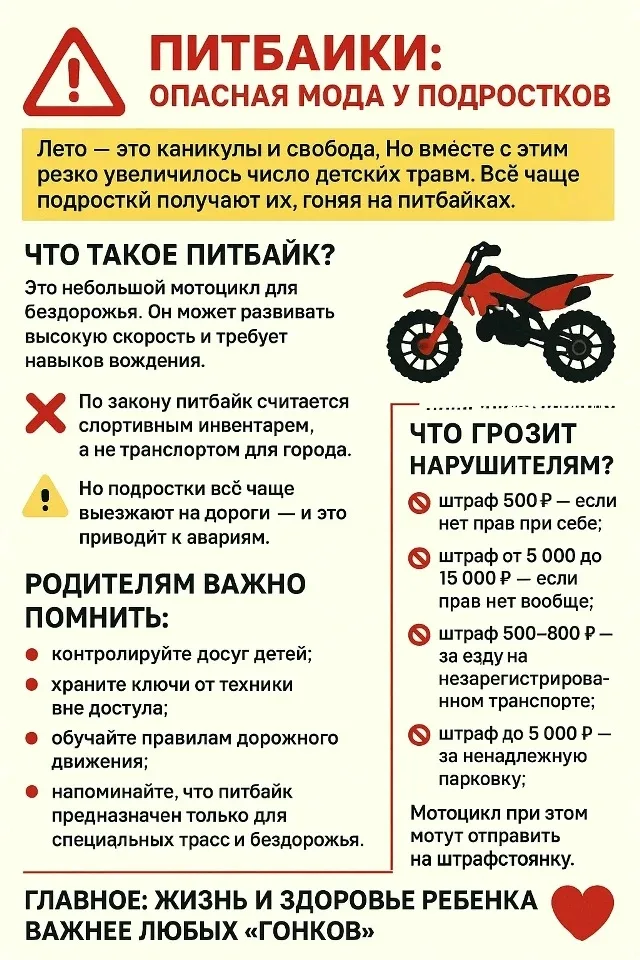 ❗️Правила пользования питбайками❗️ ✅️Ездить на питбайке разрешено только в специально отведённых мес
