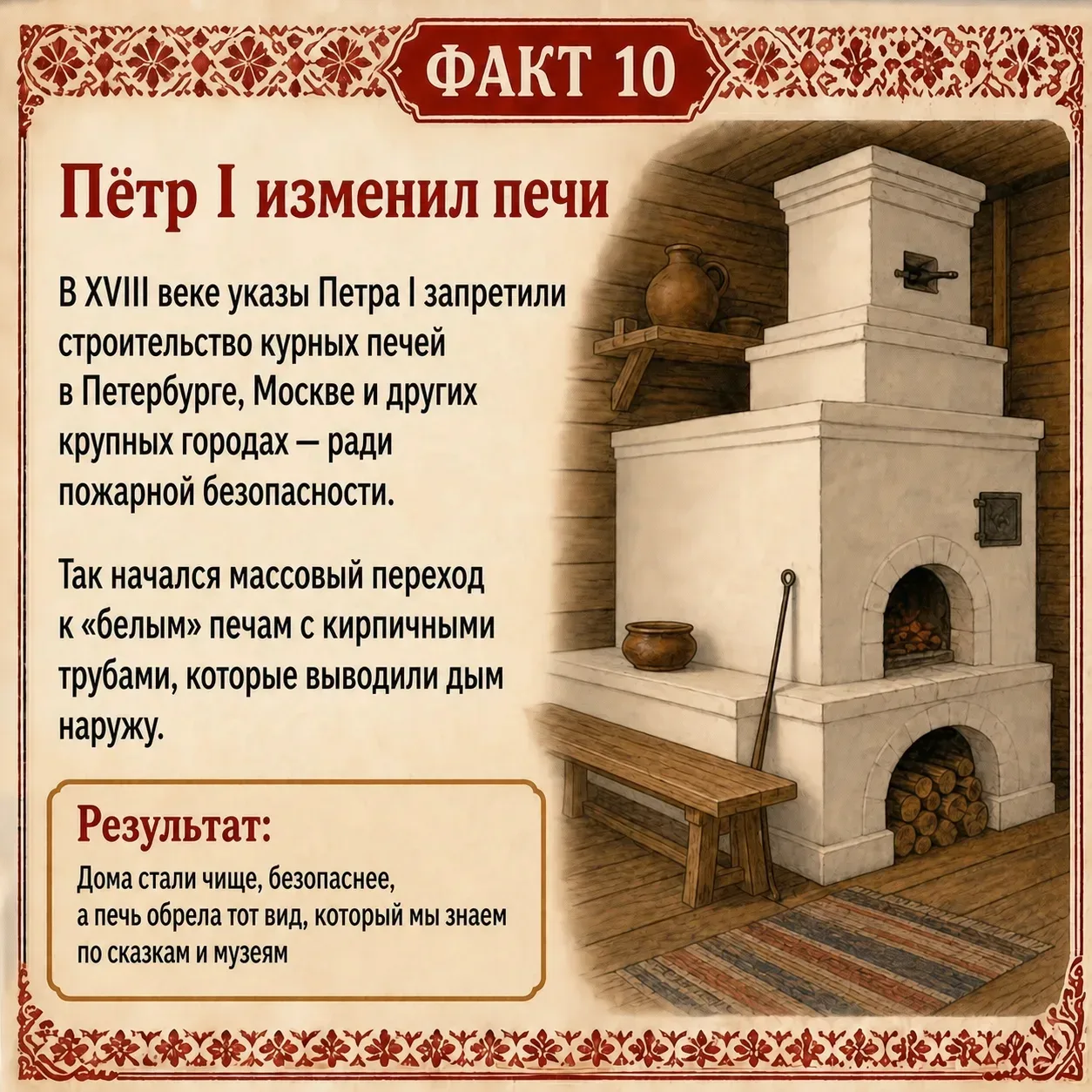 🗓️ 19 мая отмечается День русской печи — неофициальный современный праздник, появившийся в 2010-х го
