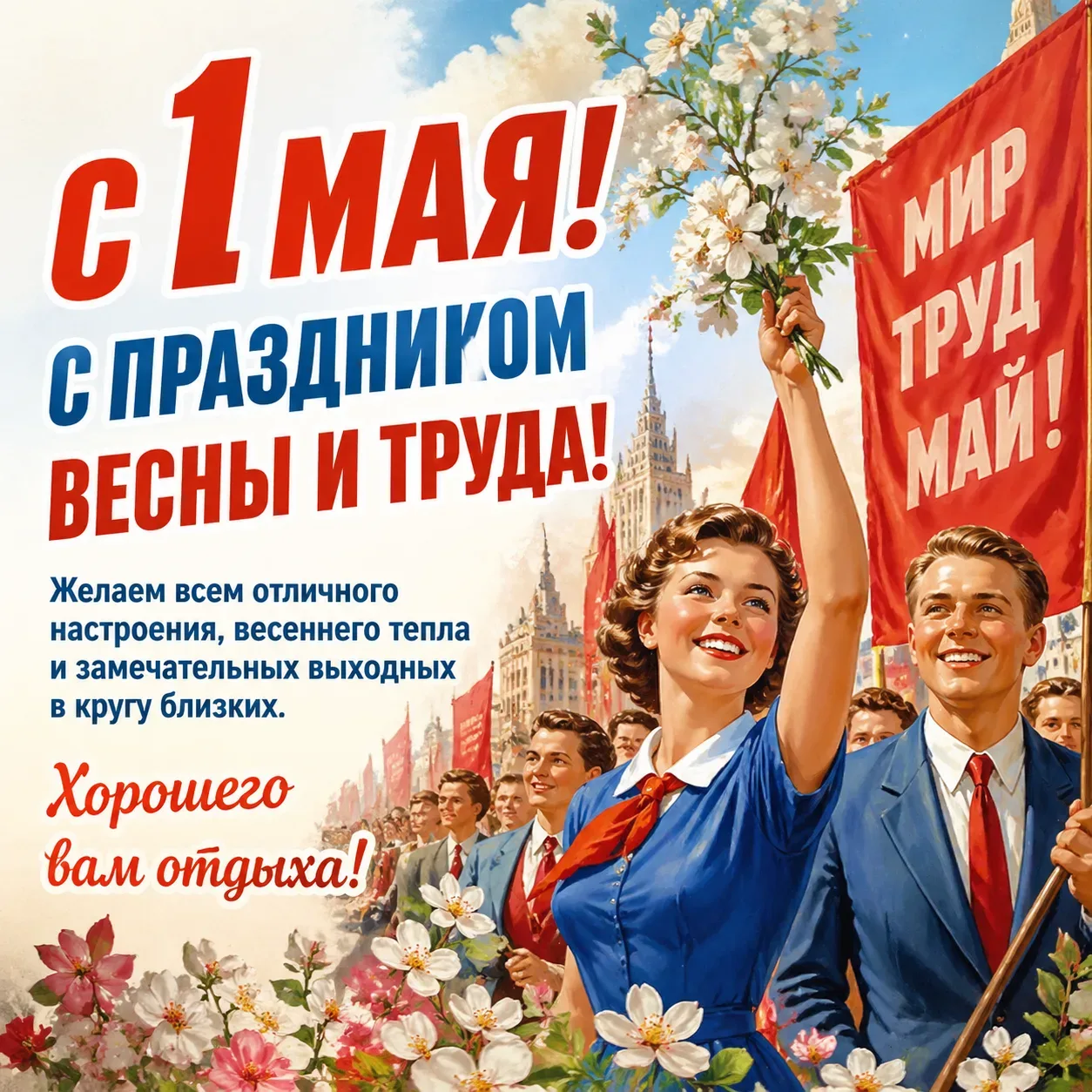 🌸 С 1 мая! С праздником Весны и Труда!  🌱Есть в этом празднике что-то особенное… Наверное, потому чт
