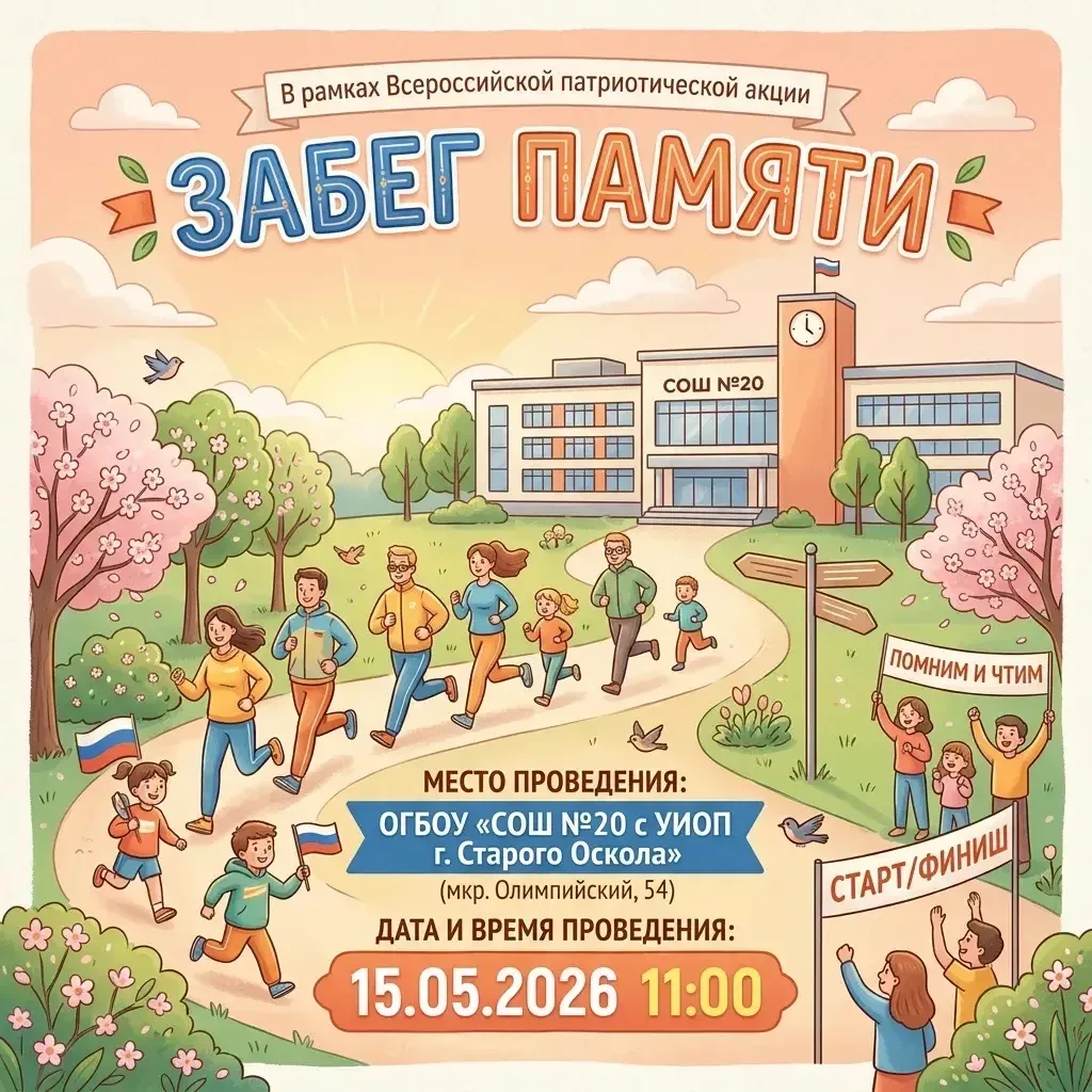 📢 Внимание! 🏃‍♂️🏃‍♀️ «Забег памяти» - бежим, чтобы помнить!  Присоединяйся к Всероссийскойпатриотиче