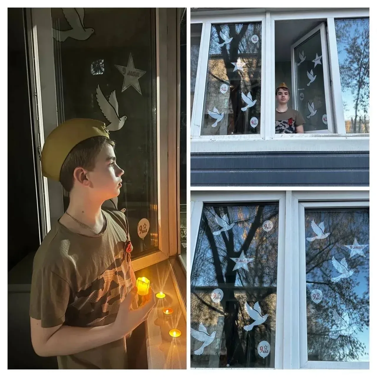 Завершающие кадры Всероссийской акции «Окна Победы»! 🕊️🎗️  #ОкнаПобеды #ДеньПобеды #9Мая #Патриотизм