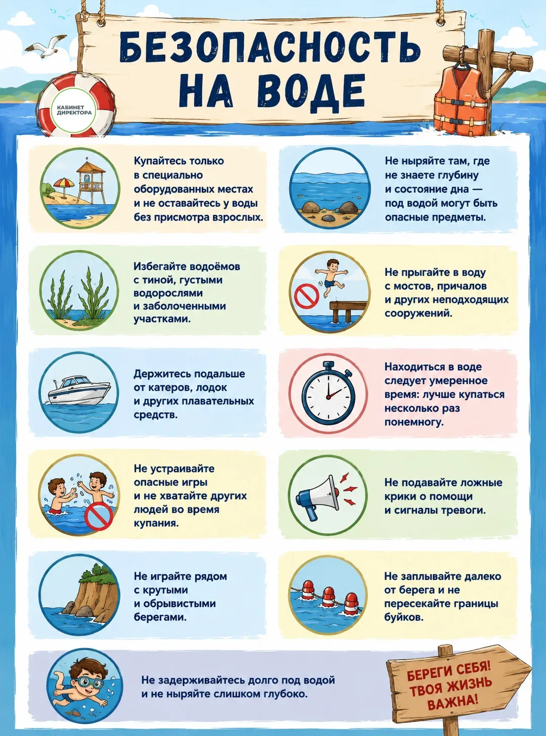 Памятка "Безопасность на воде" ⚡️