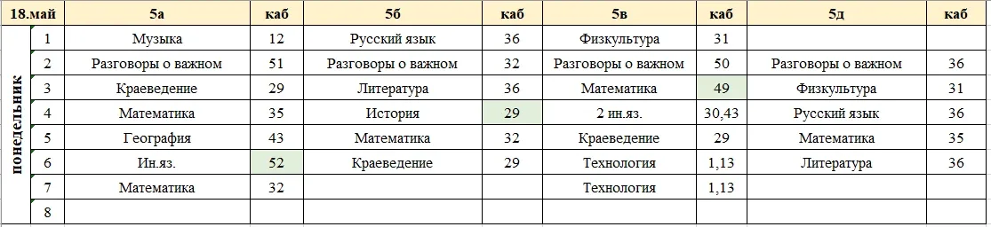 Изменения в расписании на понедельник, 18 мая. ✅ Завтра в школе будет проходить досрочный ОГЭ, поэто