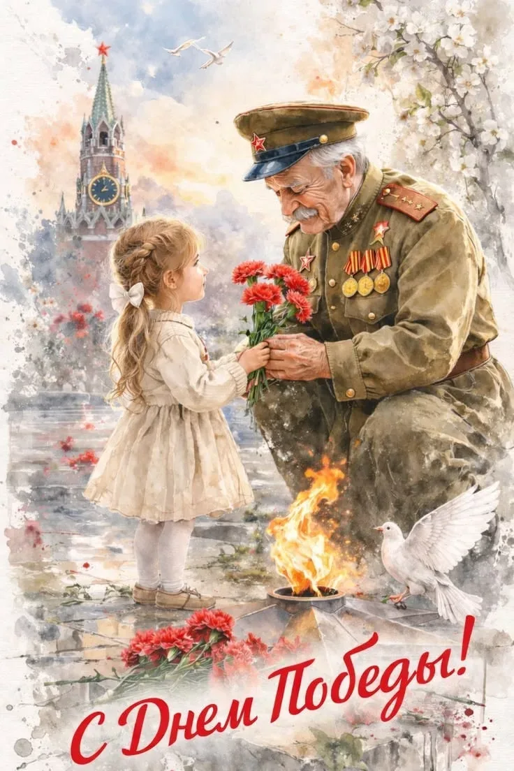 С Днём Великой Победы!  Этот день — символ мужества, стойкости и силы духа нашего народа. Мы помним,