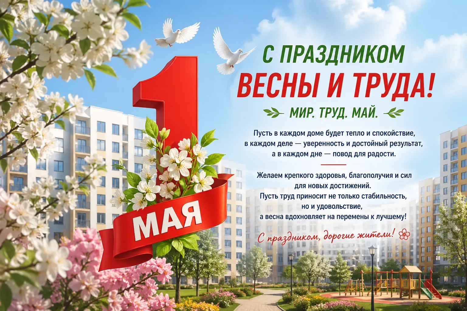 С праздником 1 Мая — Днём Весны и Труда! 🌿  Мир, труд, май — простые слова, наполненные глубоким смы