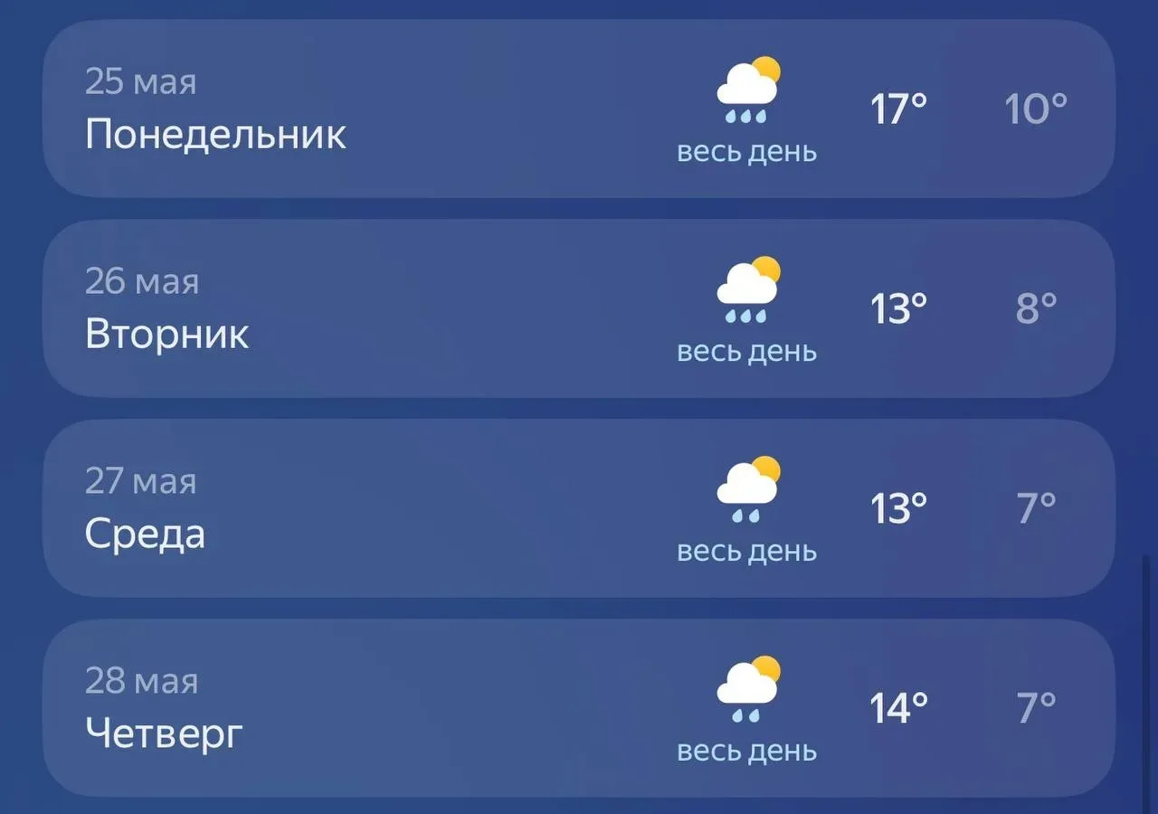 ☔️ Резкий холод и осенняя погода ожидаются в Нахабино на следующей неделе, пойдут кратковременные до