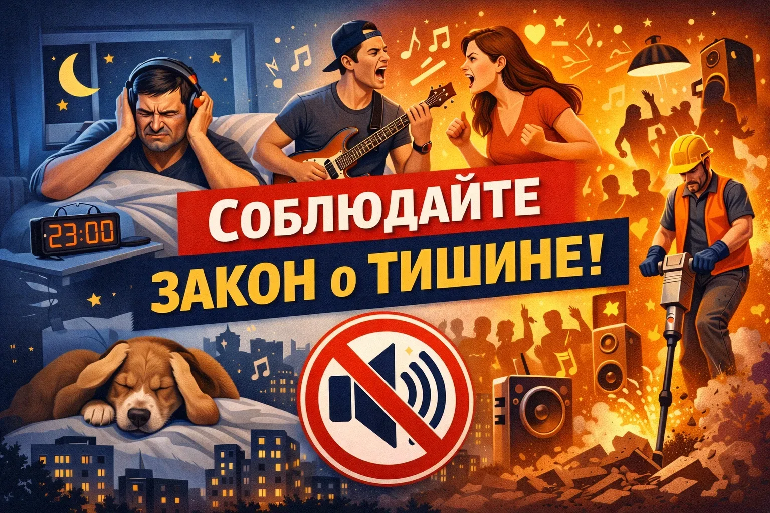 ☀️Тёплые деньки — время отдыха! Но не забывайте про закон о тишине и уважение к соседям  Закон о тиш