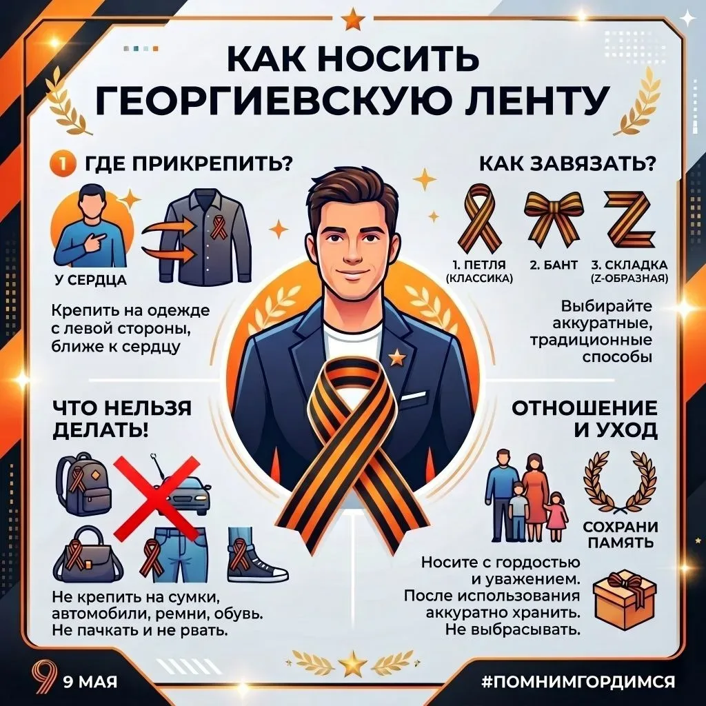 🔉 Всероссийская акция «Георгиевская лента»  ✅ Стартовала с 22 апреля по всей России.   Где получить: