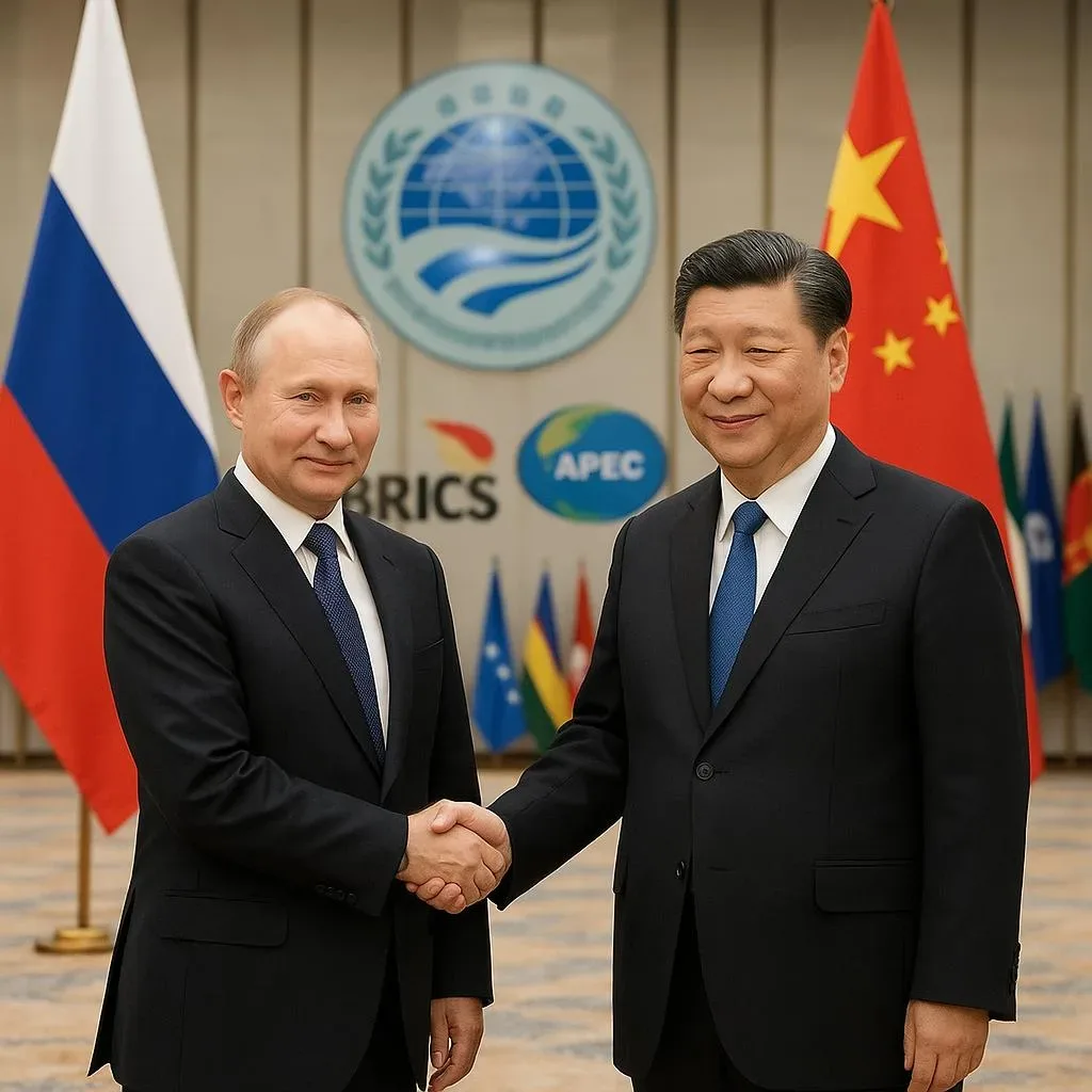 🇷🇺Стало известно о планах Путина посетить саммиты ШОС, БРИКС и АТ   Владимир Путин и председатель КН