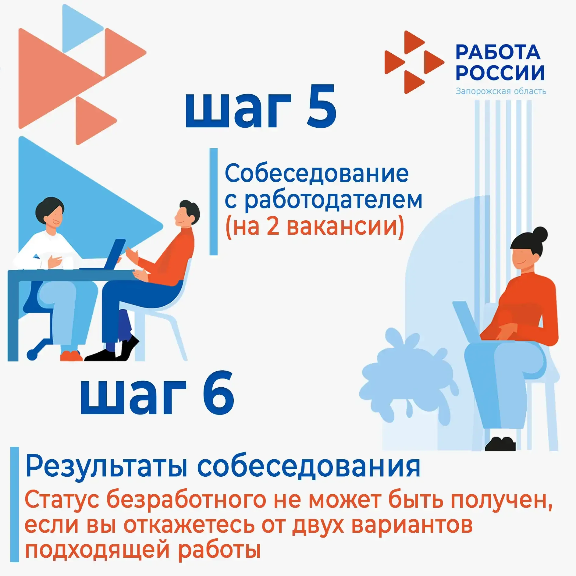 8 шагов к вашей новой, успешной работе!   👩‍💻  Кадровый центр поможет вам уверенно пройти каждый эта