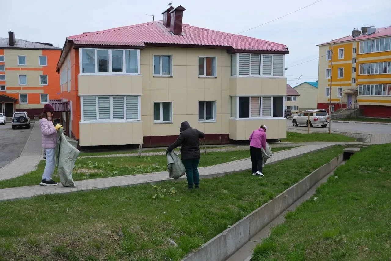 Члены Южно-Курильской ТИК и участковых избирательный комиссий района приняли участие в субботнике.  