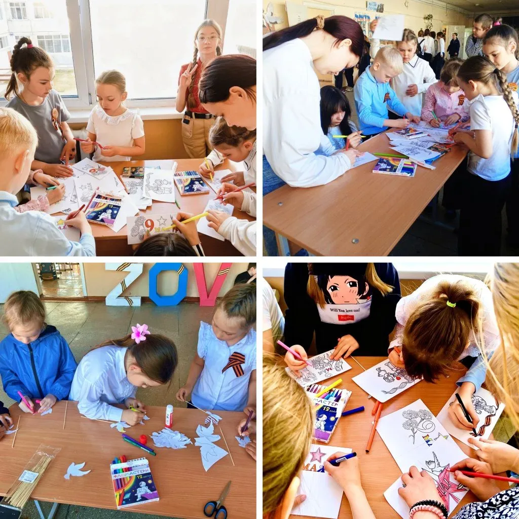 🕊️✨ В преддверии Дня Победы в нашей школе своими руками создавали символы мира! ✨🕊️  В эти майские д