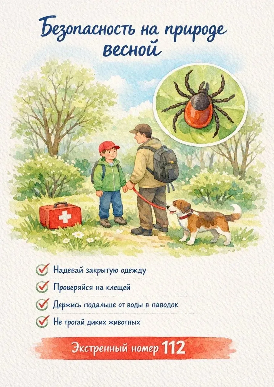 🌱 ВЕСЕННЯЯ ВИКТОРИНА  Весной клещи просыпаются при температуре +1...+5°С, а при +10°С становятся мак