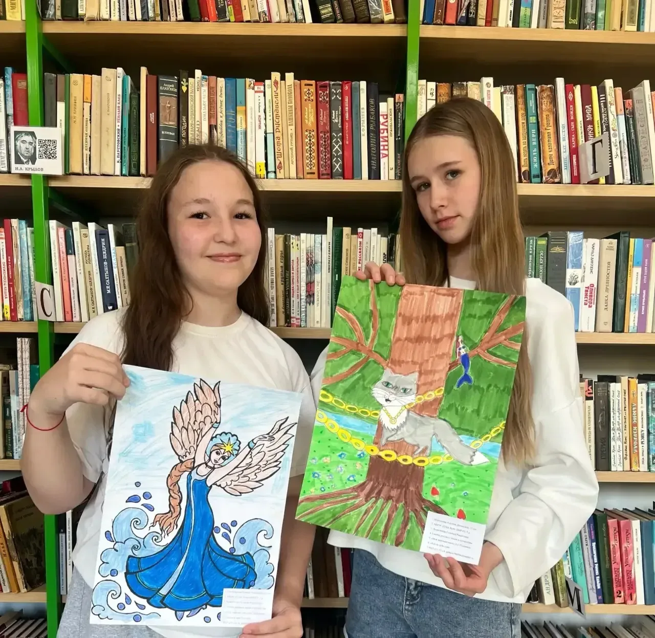 🔸 Пушкинские строки глазами юных талантов  🔸 Ученицы 7 «Д» класса — Самира Сахибгареева и Аделина Ну
