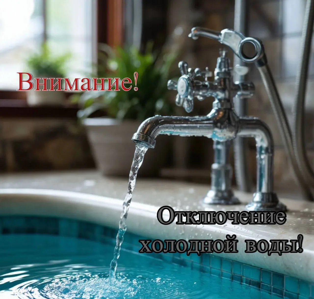 ⚠️ Внимание! Отключение холодной воды! 🚿  Горводоканал сообщает об аварийной замене запорной арматур