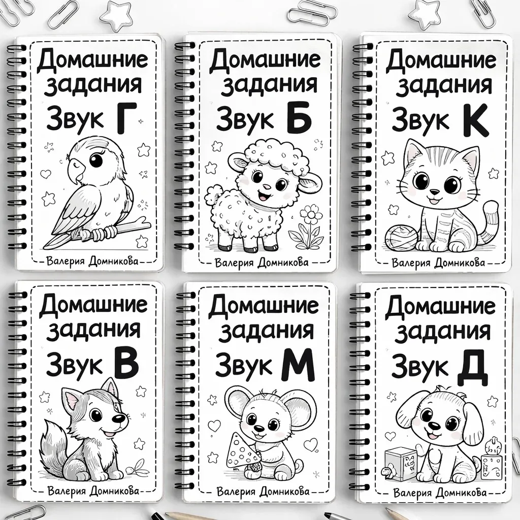 📒 КАРТОТЕКА ДОМАШНИХ ЗАДАНИЙ  для автоматизации звуки раннего онтогенеза:  Я собрала картотеку домаш