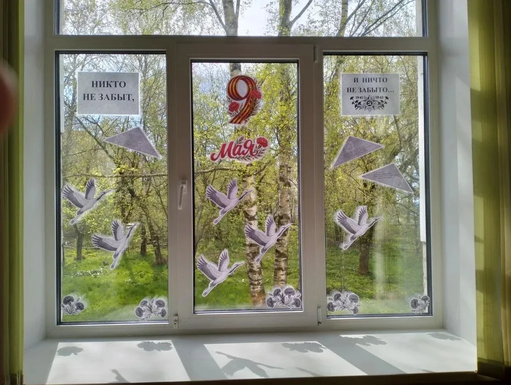 Наша школа стала частью Всероссийской патриотической акции «Окна Победы». Учащиеся вместе с классным