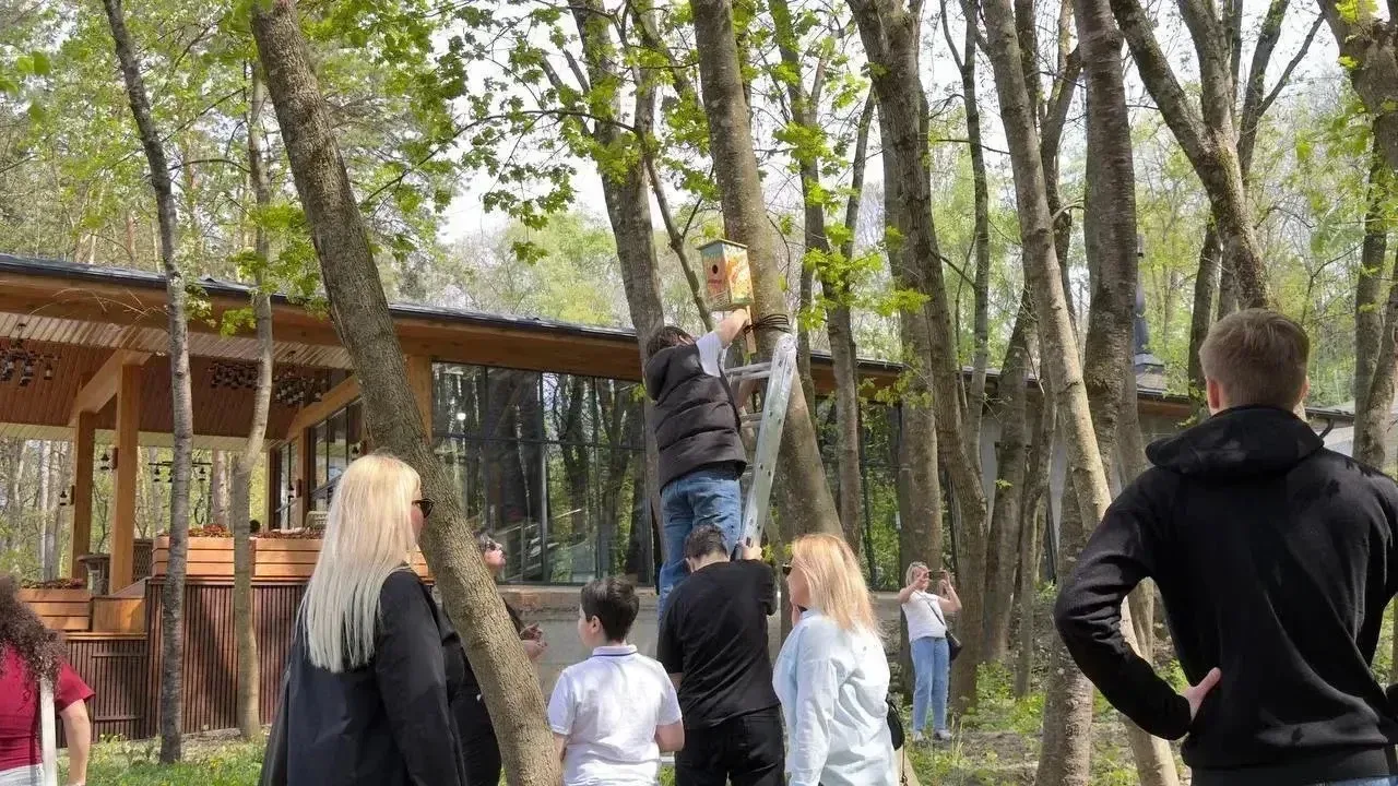 Очередную партию уникальных «домов» для птиц установили в Комсомольском парке.   В Комсомольском пар