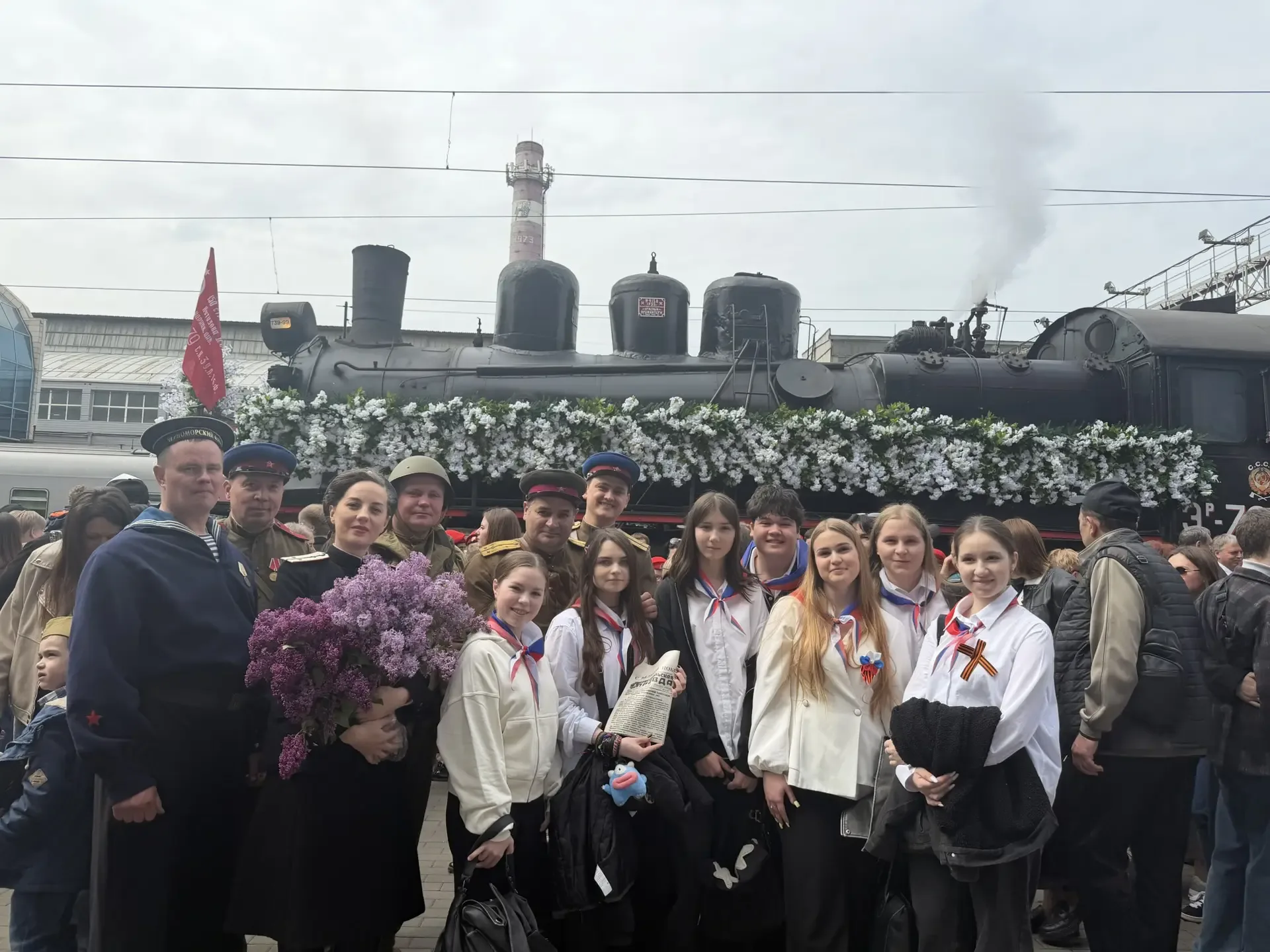🚂 РЕТРОПОЕЗД «ПОБЕДА» ⭐️  6️⃣ мая 2026 года на Главный железнодорожный вокзал нашего города прибыл р