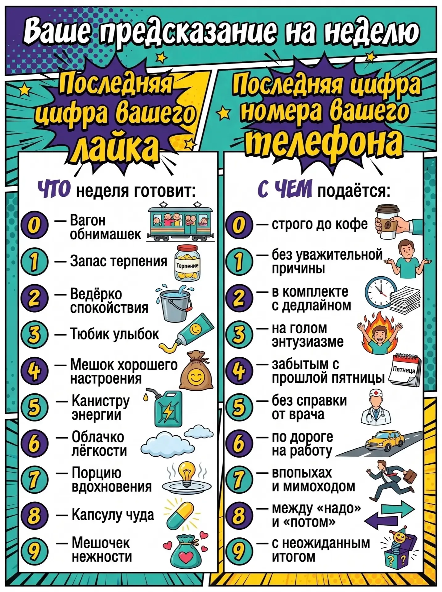 🪄СОБЕРИ СВОЁ ПРЕДСКАЗАНИЕ НА НЕДЕЛЮ ЗА 10 СЕКУНД! ⏱️  🧙Никакой магии, только лайки и цифры! 😄👇  ✅ Ша