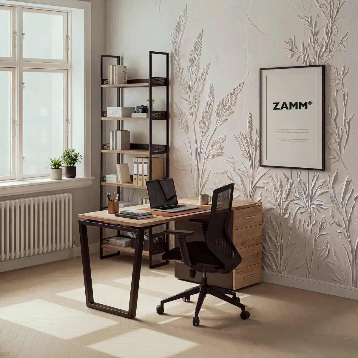 Комфортное рабочее место дома с брендовой мебелью ZAMM  ZAMM создает мебель, которая помогает работа