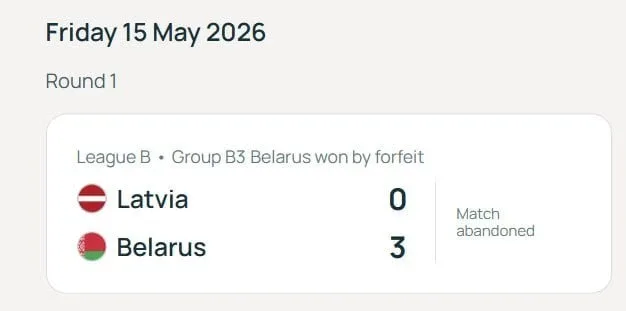 🇱🇻🇧🇾Сборная Латвии по футболу получила техническое поражение со счетом 0:3 за отказ играть с командо