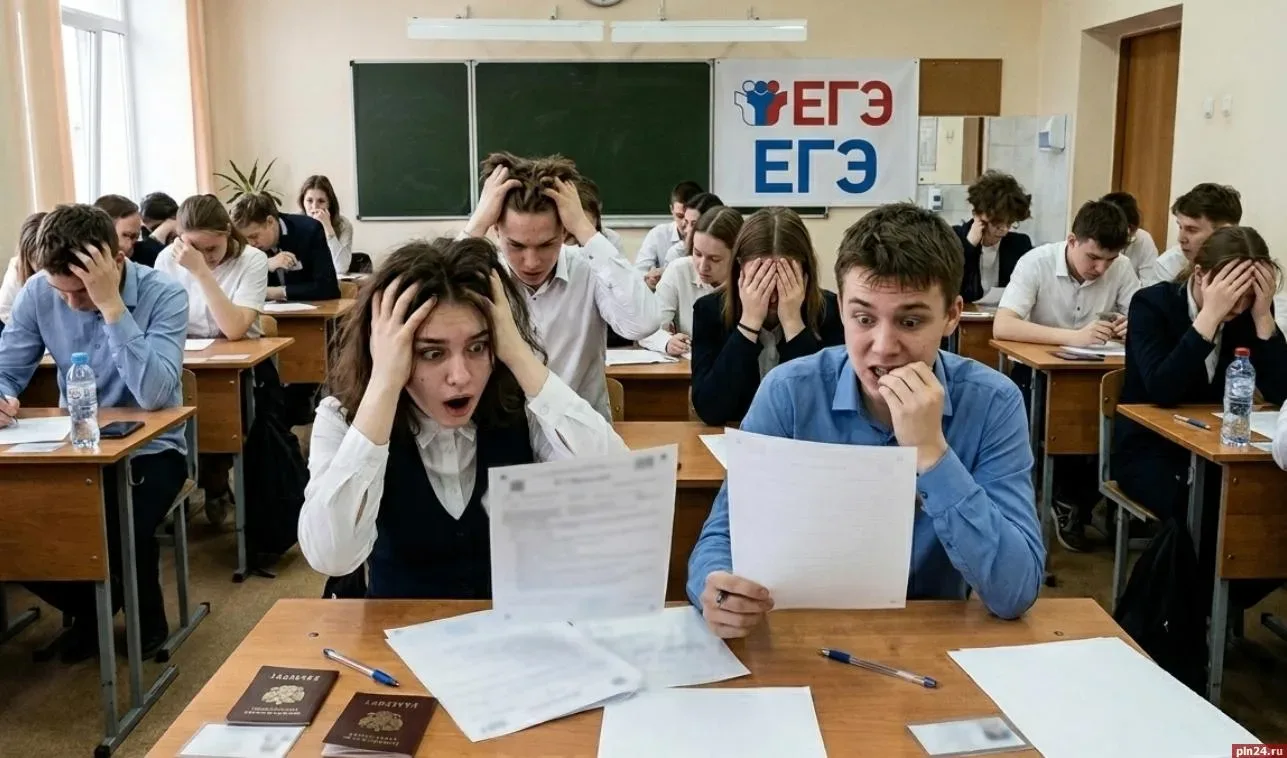 Сумасшедший ЕГЭ  Снова май. По улицам Пскова гуляет тёплый ветер, а в домах, где есть старшеклассник