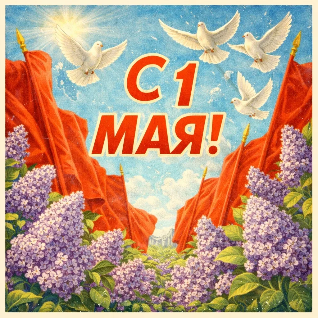🕊️ С праздником весны и труда! Желаем бодрого настроения, яркого солнца, мира и благополучия. Пусть 