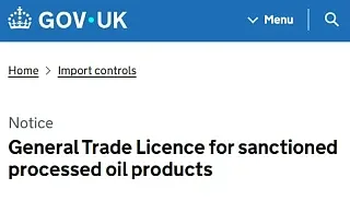 🛢️ В октябре прошлого года Великобритания запретила импорт нефтепродуктов, произведённых в третьих с