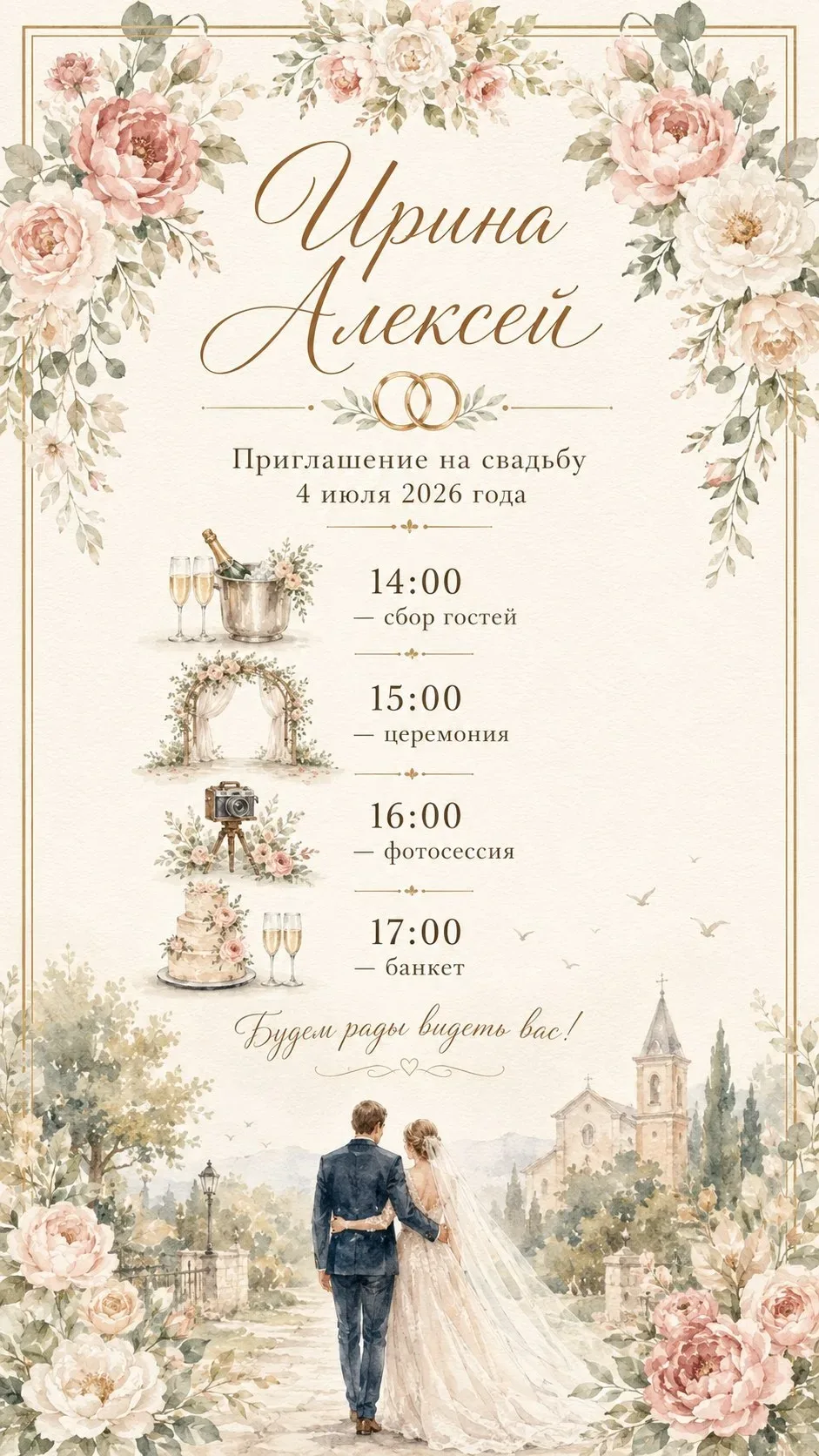 💌 Пригласительные на свадьбу за 2 минуты и без дизайнера  Продолжаем подготовку к свадебному сезону!