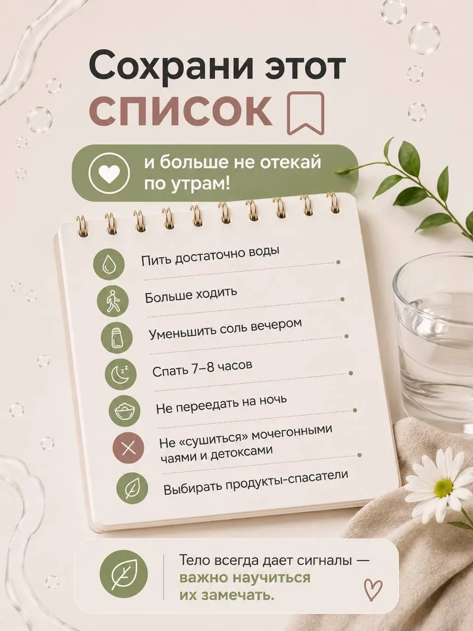 💧 Отеки, тяжесть, «пухлое» лицо по утрам — это не возраст.  Очень часто причина — в продуктах, котор