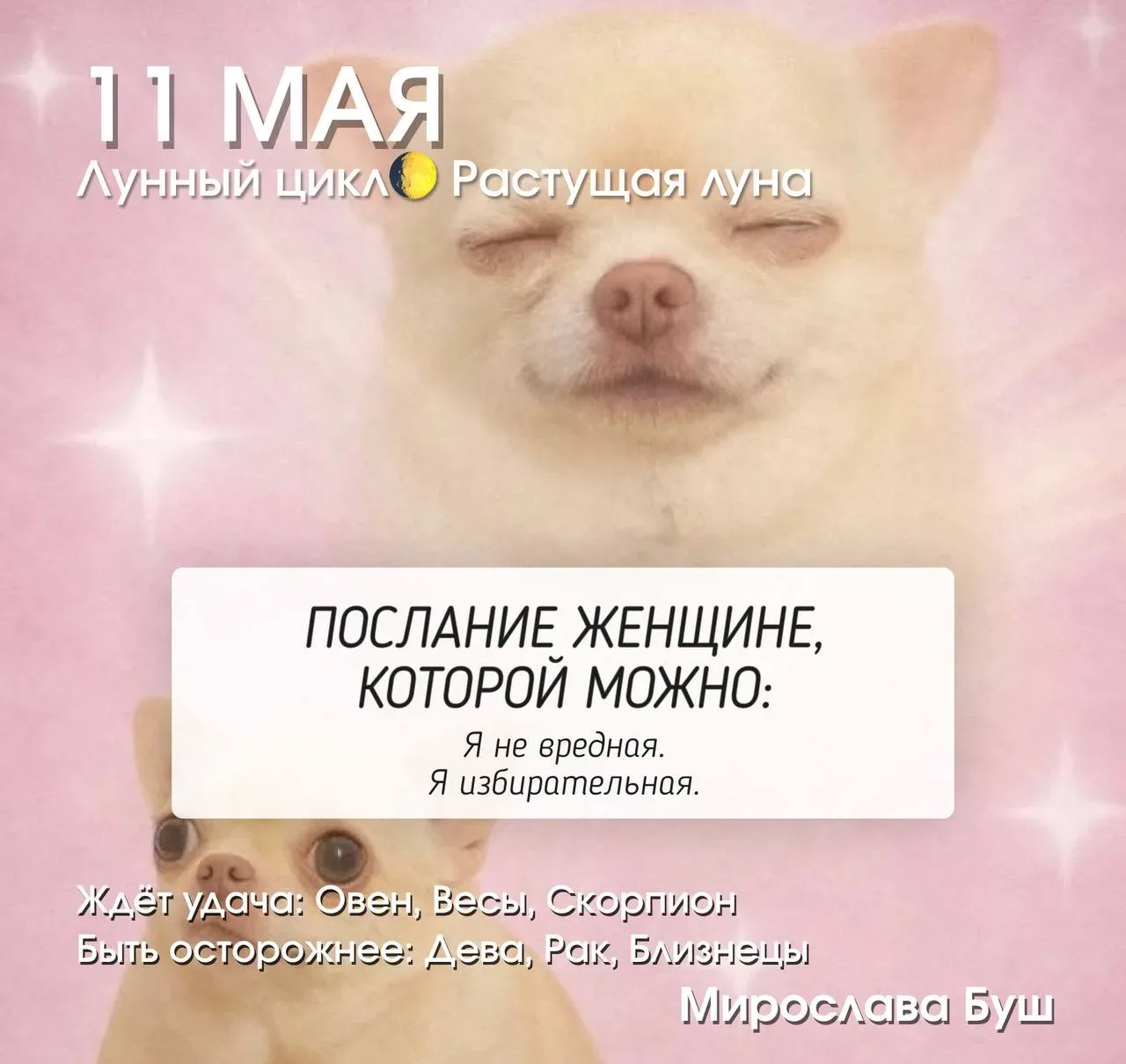 11 мая РЕКОМЕНДАЦИИ 🔥  Убывающая Луна, освещённость примерно 8–12%. Энергия продолжает снижаться — н