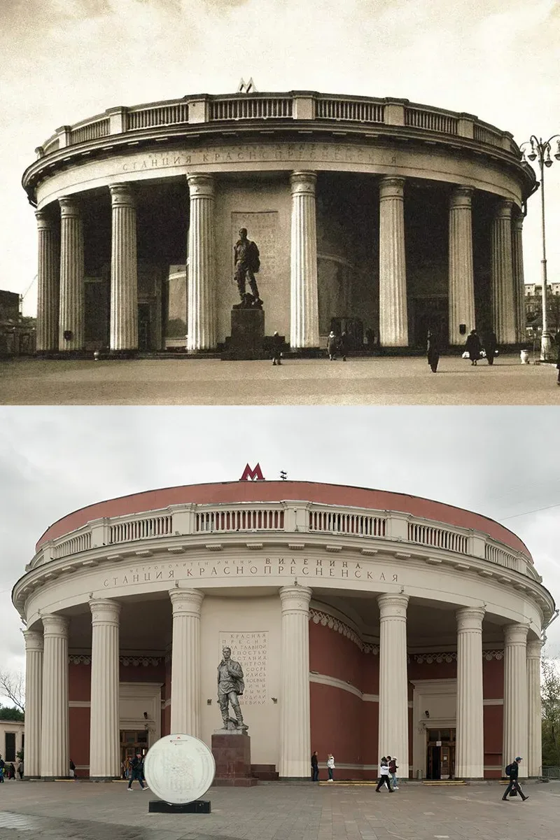 📍Наземный павильон станции метро «Краснопресненская».  1960/2025 год.  💡Мы думали, что здание наземн