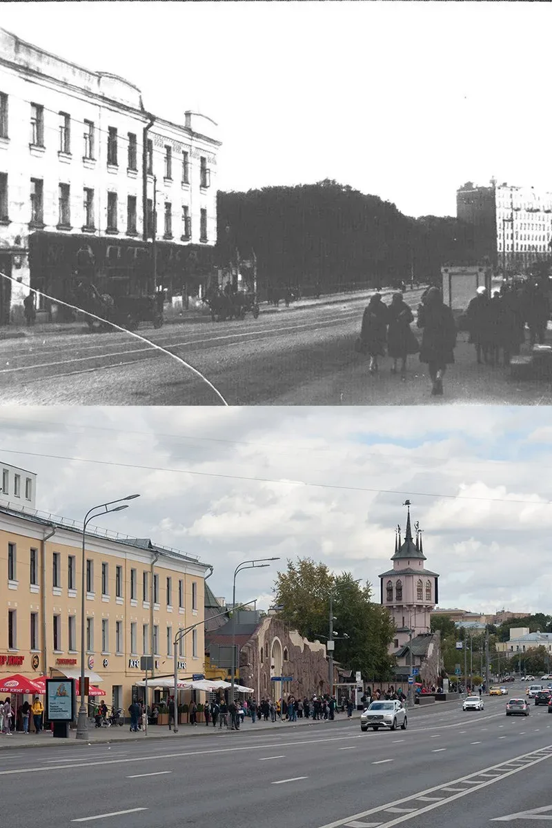📍 Улица Красная Пресня.    1921/2025 год.  💡На фотографии 1925 года изображено начало улицы Красная 