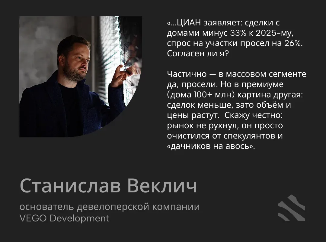 ‼️Рынок не рухнул, а консолидировался  💬Спикер: Станислав Веклич, основатель девелоперской компании 