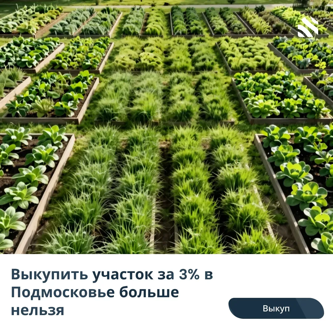 🧑‍⚖️Выкупить участок за 3% в Подмосковье больше нельзя  С 1 мая стоимость выкупа земельных участков 