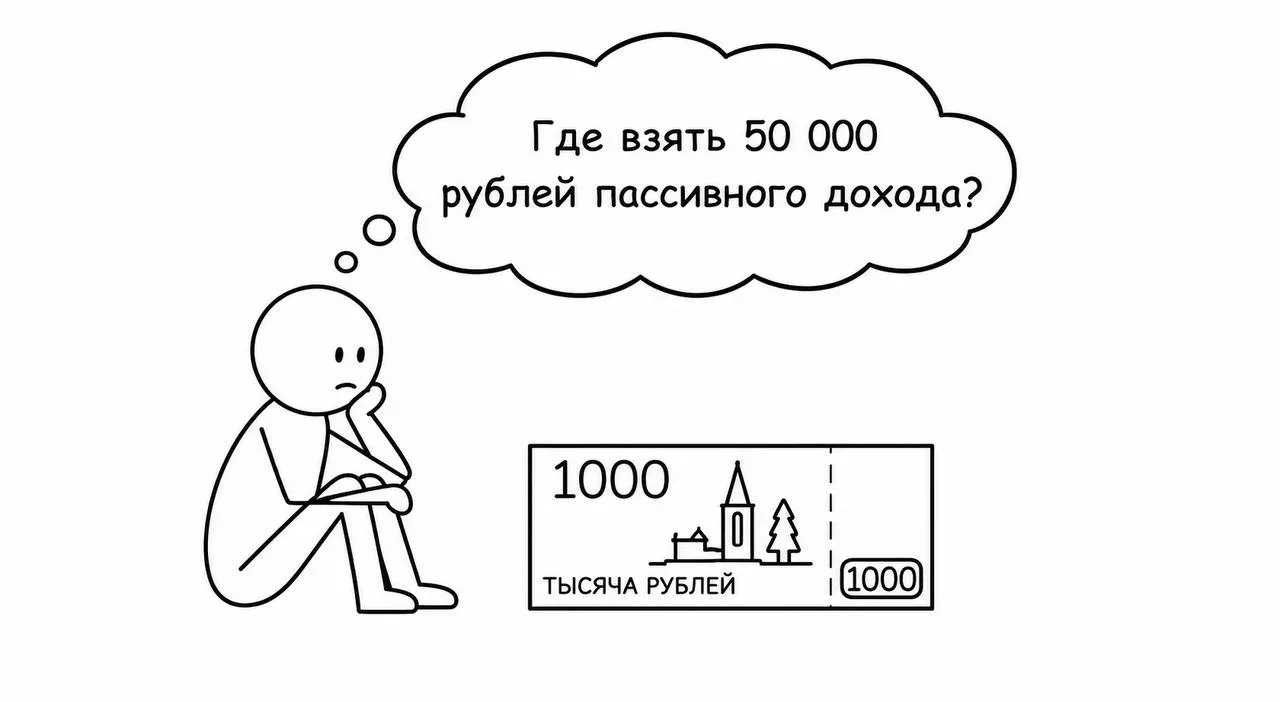 Где взять 50 000 ₽ пассивного дохода в месяц?  Представьте, что вам каждый месяц «капает» 50 000 ₽. 